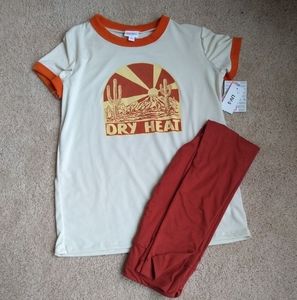 LulaRoe Liv tee-dry heat tan burnt orange, small